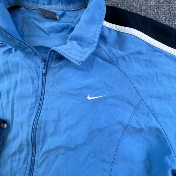 Nike Jacket Girls Sz L 12-14 Baby Blue Windbreaker Track Zip Up Long Sleeve VTG - Picture 6 of 11